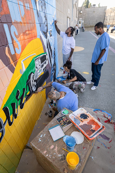 William James Association mural classes at CSP-Solano - 2024 Oct.
